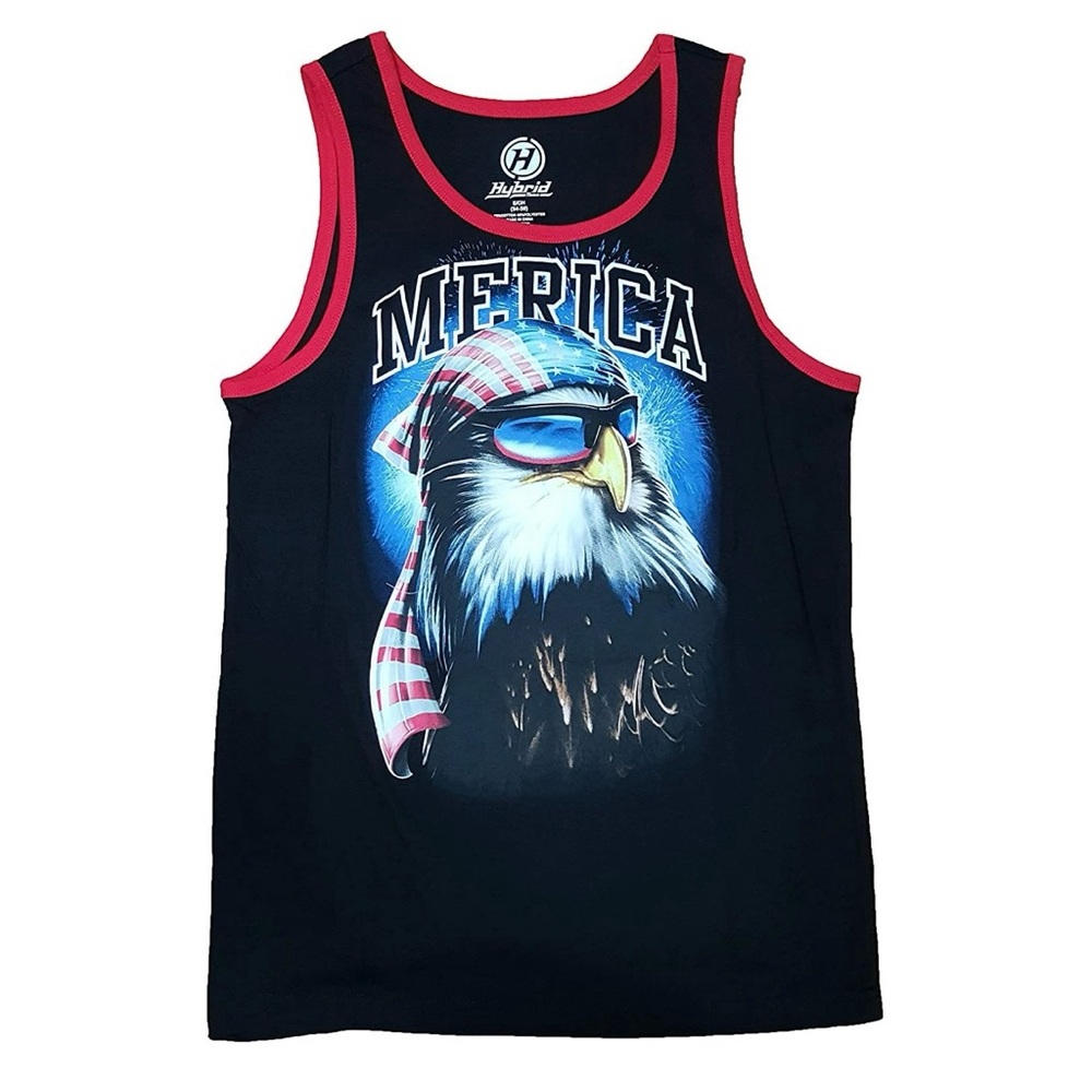 Hybrid Merica Patriotic Eagle Tank Top